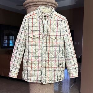 Coach Quilted Jacket in Cream with Multicolor Plaid